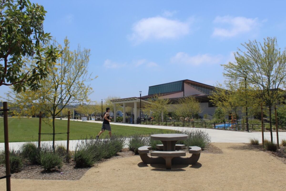 The Pacific Highlands Ranch Community Park has re-opened although the rec center, skate park, bike pump track and off-leash dog area remain closed.