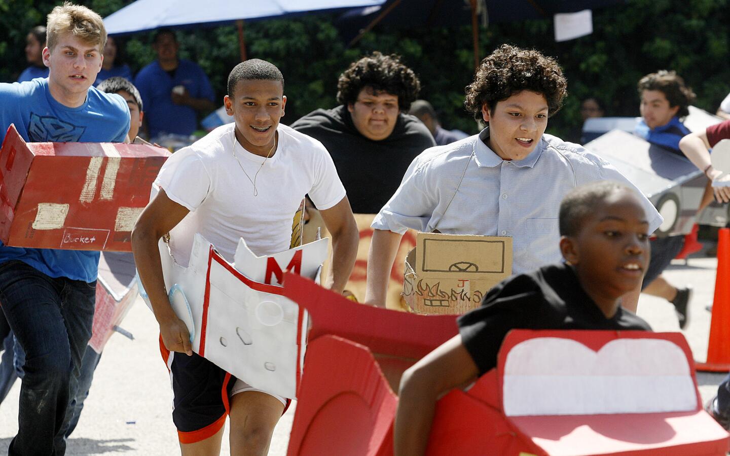 Photo Gallery: Custom-made cardboard cars raced at Tobinworld in Glendale