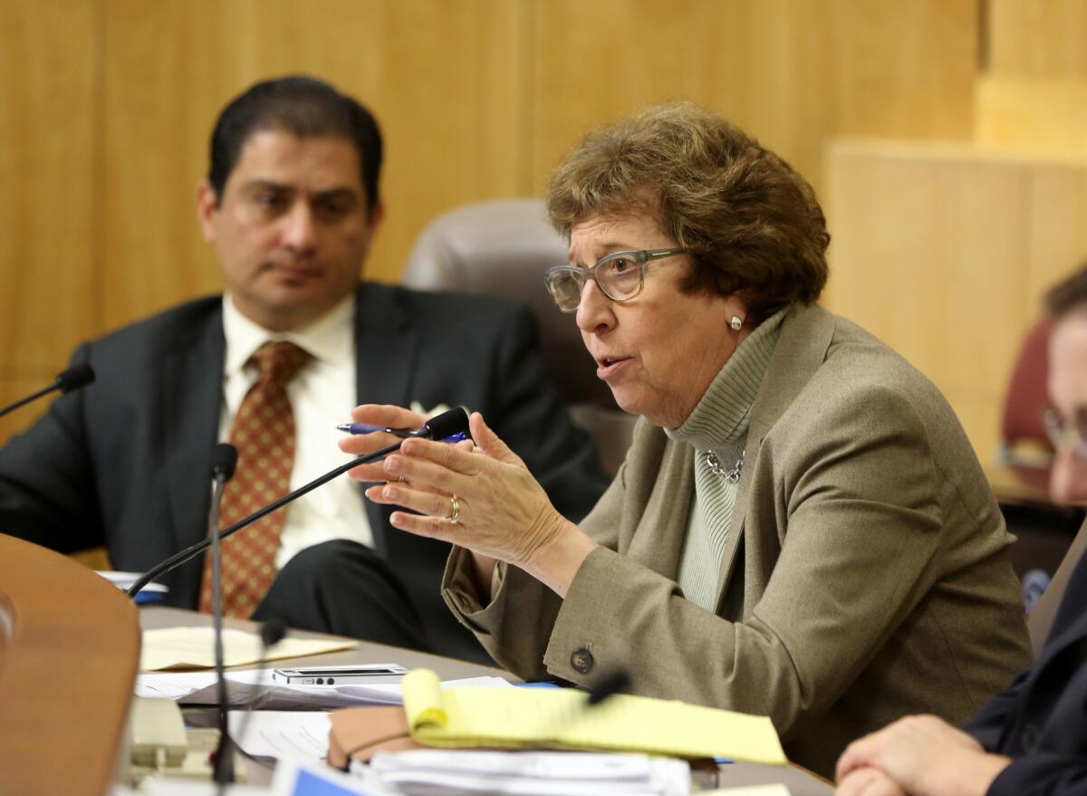 Sen. Ben Hueso (D-San Diego) attends a recent Capitol oversight committee hearing, along with Sen. Lois Wolk (D-Davis). Hueso's Energy, Utilities and Telecommunications Committee is probing the state Public Utilities Commission.