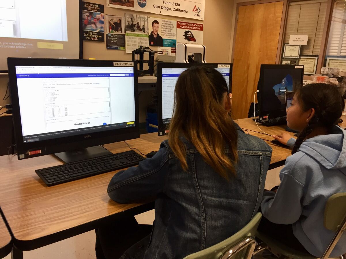 Participants at the 2019 Girls in STEM program.