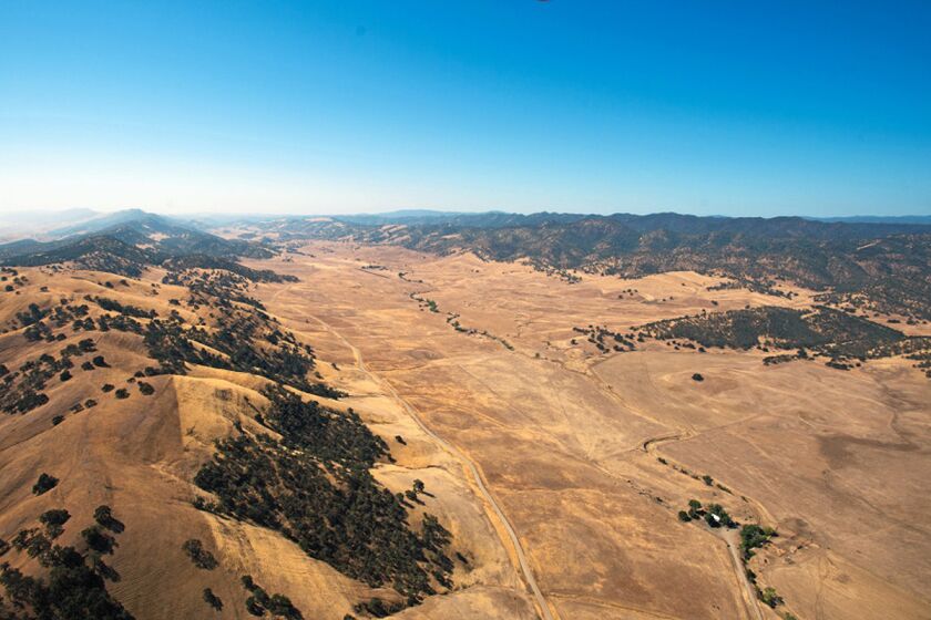 SITES VALLEY, CA SEPTEMBER 2014 - An aerial view taken September 2014 shows the valley that would be filled by the proposed Sites reservoir near Maxwell.