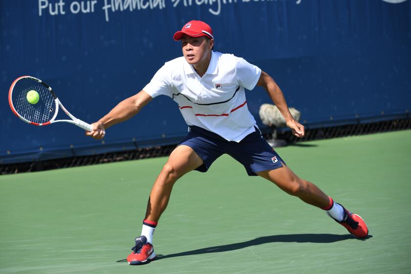Brandon Nakashima of USA on Day 1 of Qualifying at the 2020 Western & Southern Open.