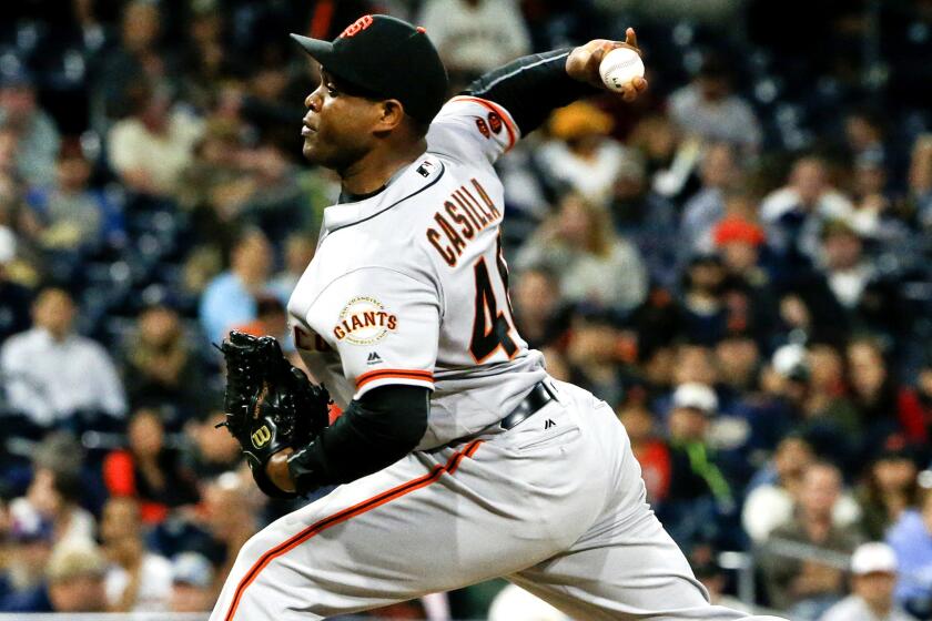 Reliever Santiago Casilla spent seven seasons with the Giants, helping the club win three World Series.