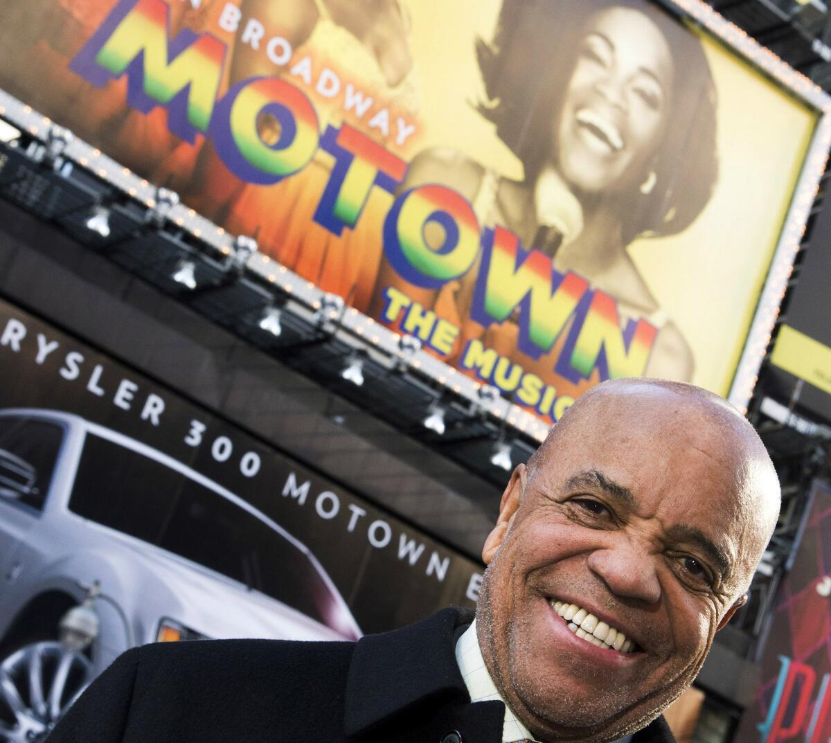 Motown founder Berry Gordy at the Lunt-Fontanne Theatre in New York, which is featuring "Motown: The Musical."