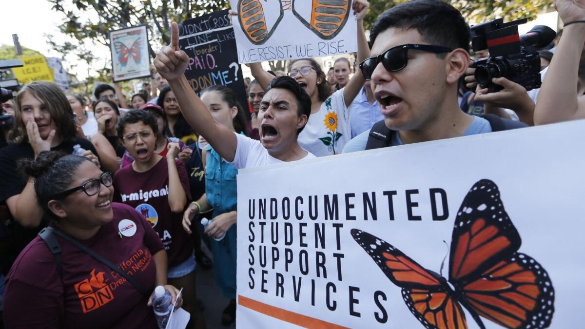 Students in Arizona rally in support of the Deferred Action for Childhood Arrivals program.