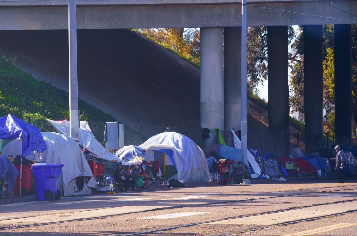 San Diego officials call for ban on homeless encampments Los Angeles