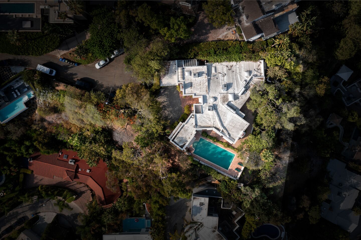 Aerial view of the estate.