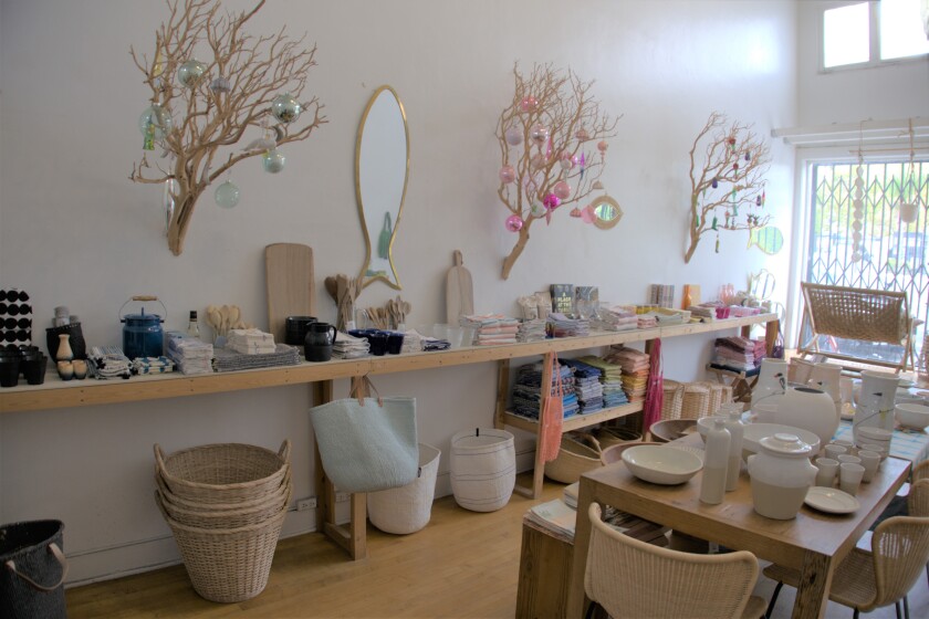 Baskets, books and gifts at Lost and Found.