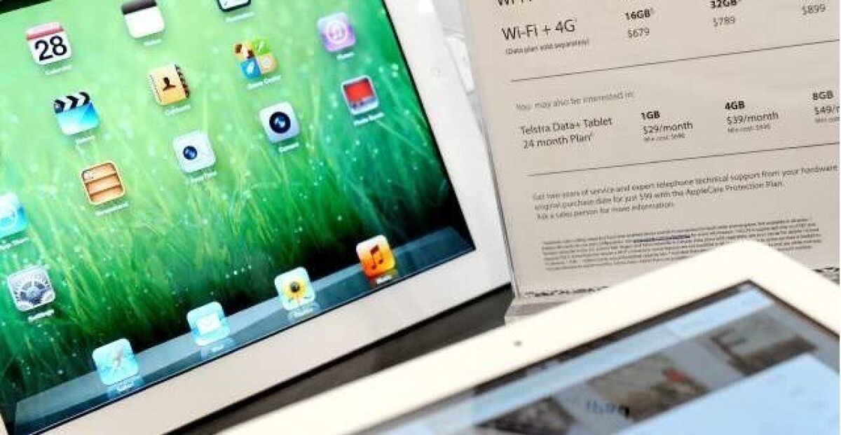 An Apple iPad on display at a store in Melbourne, Australia.
