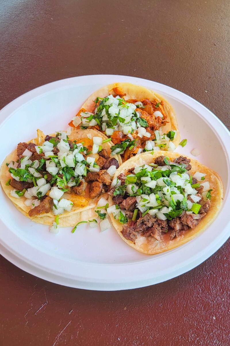 A plate of tacos at King Taco.
