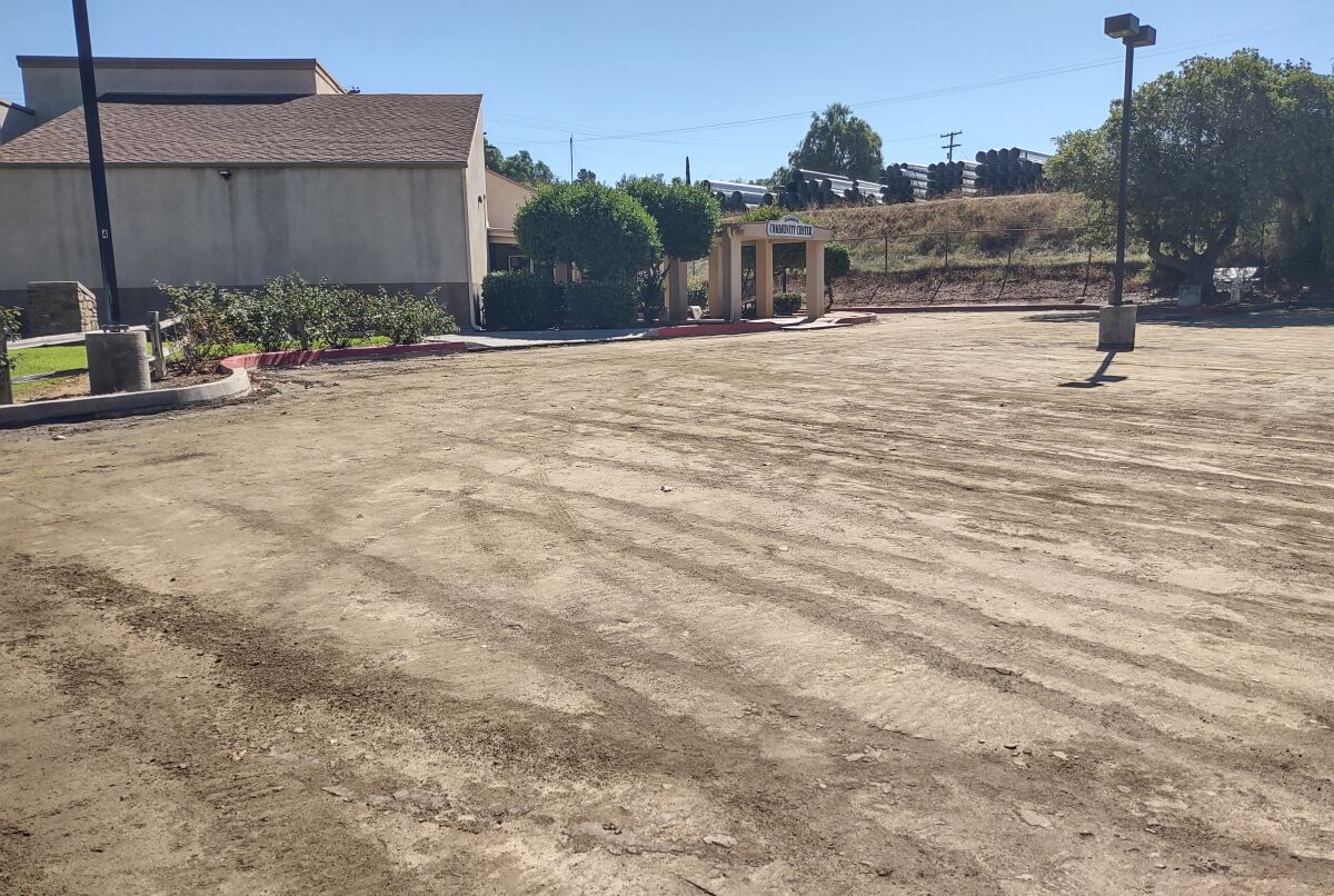 The Ramona Community Center parking lot is being resurfaced at a cost of about $75,000.