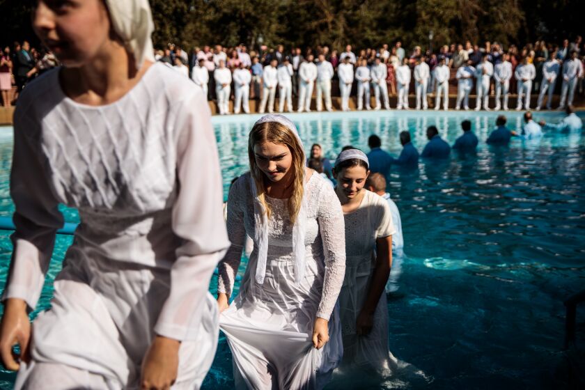 SACRAMENTO CA SEPTEMBER 8, 2019 -- Members of the Bethany Slavic Missionary Church are baptized on September 8, 2019 in Sacramento, California. (Max Whittaker / For The Times)