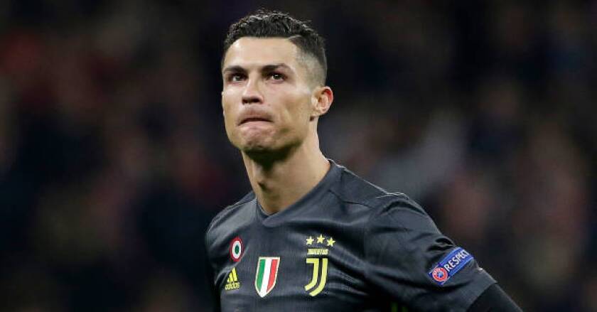 Cristiano Ronaldo looks on during a match between Juventus and Club Atletico de Madrid in February.