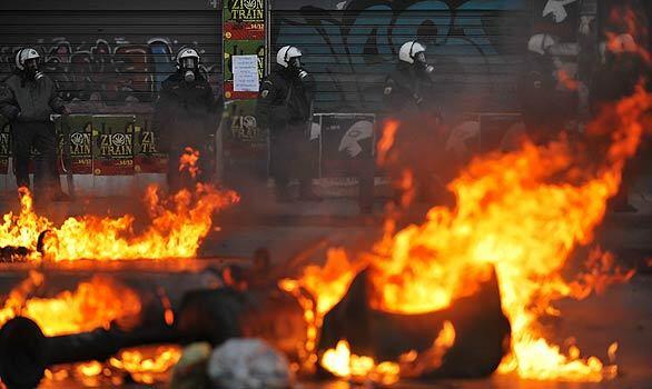 Rioting in Greece - Fire