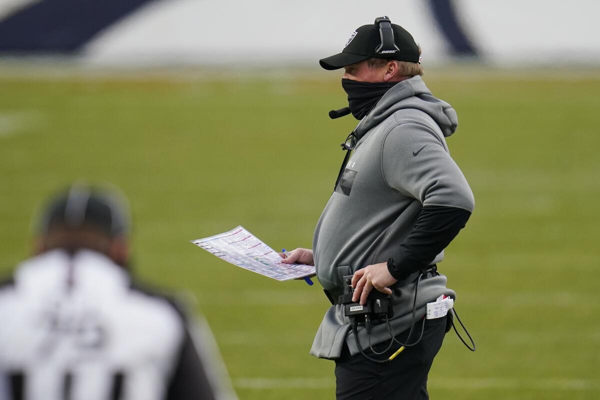 Raiders miss playoffs for 3rd season under coach Jon Gruden - The
