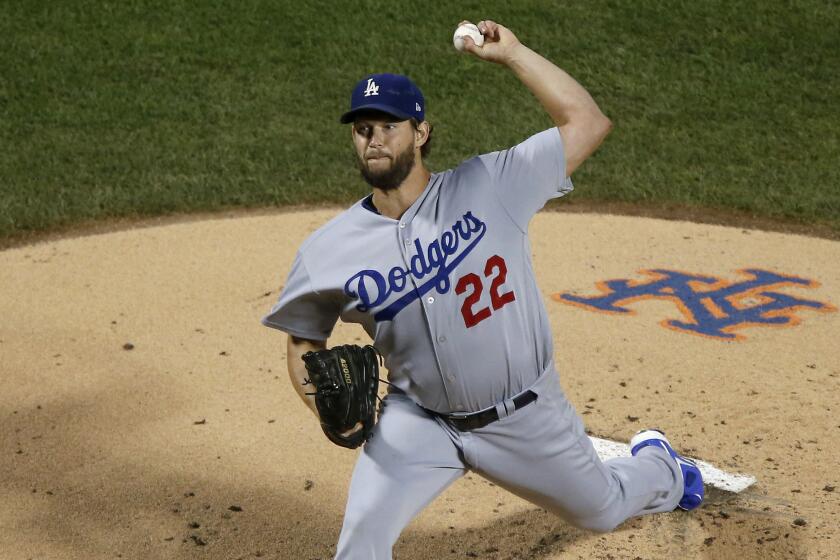 NEW YORK, NEW YORK - SEPTEMBER 13: Clayton Kershaw #22 of the Los Angeles Dodgers pitches during the first inning against the New York Mets at Citi Field on September 13, 2019 in New York City. (Photo by Jim McIsaac/Getty Images)