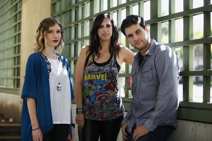 (From left)Trisha Murphy, Rachel Yauch, Joel Jones, and Stephanie Pandes(not in photo) will host the first Nerd Con convention Aug. 22, 2015 at the California Center for the Arts in Escondido.