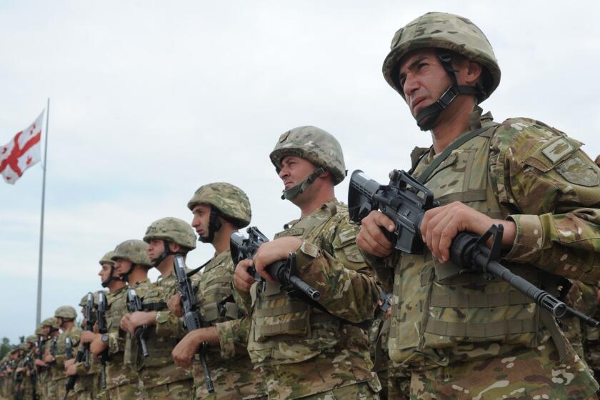 Soldiers from the former Soviet republic of Georgia trained with NATO forces in the Agile Spirit 2015 military exercise at a base outside Tbilisi, the Georgian capital, in July.