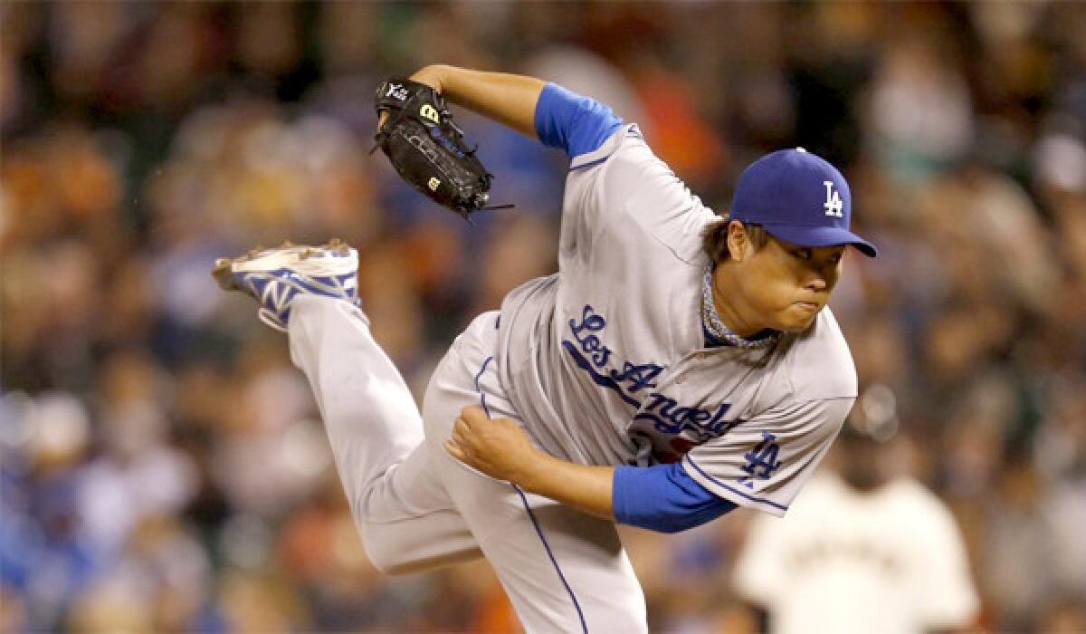 Dodgers left-hander Hyun-Jin Ryu gave up one run on four hits and one walk as L.A. snagged a 2-1 victory over the San Francisco Giants on the road Tuesday.