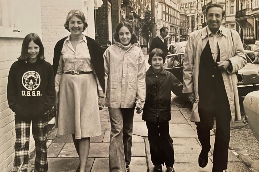 Robert C. Toth in London with his wife and children in 1977 shortly after leaving Moscow.