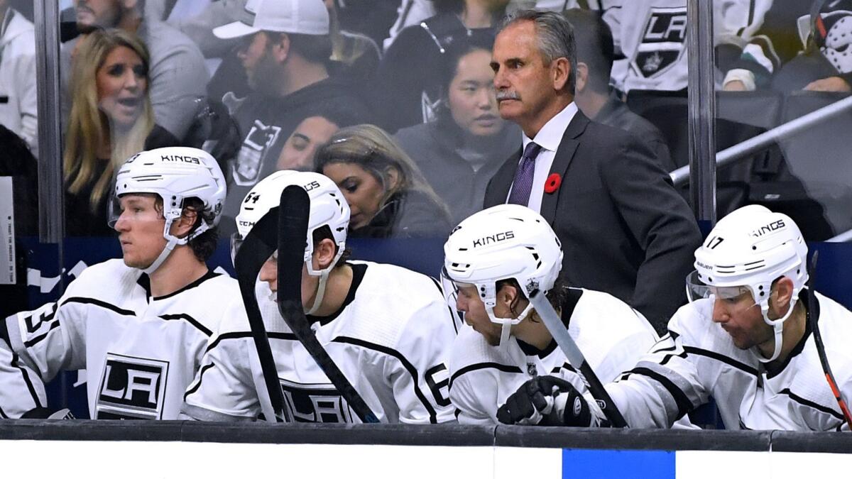 Willie Desjardins guides the Kings in his first game as interim head coach, a 4-1 win over the Ducks on Nov. 6.