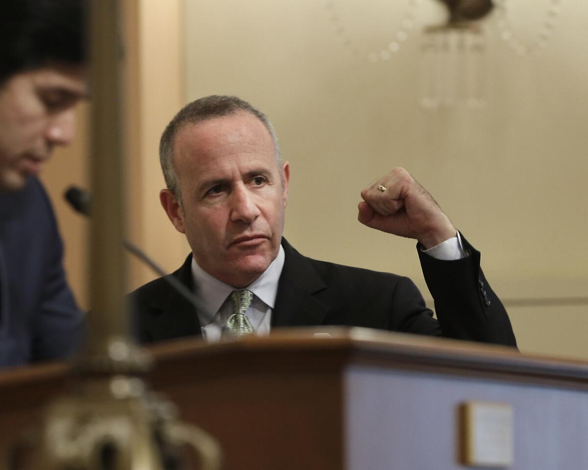 Sen. Darrell Steinberg, D-Sacramento, right, in Sacramento last year.