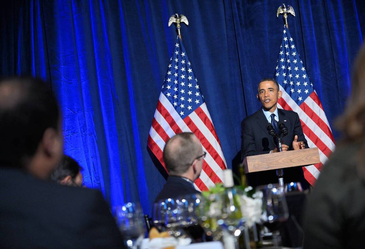 President Obama speaks to members of Organizing for Action in Washington.