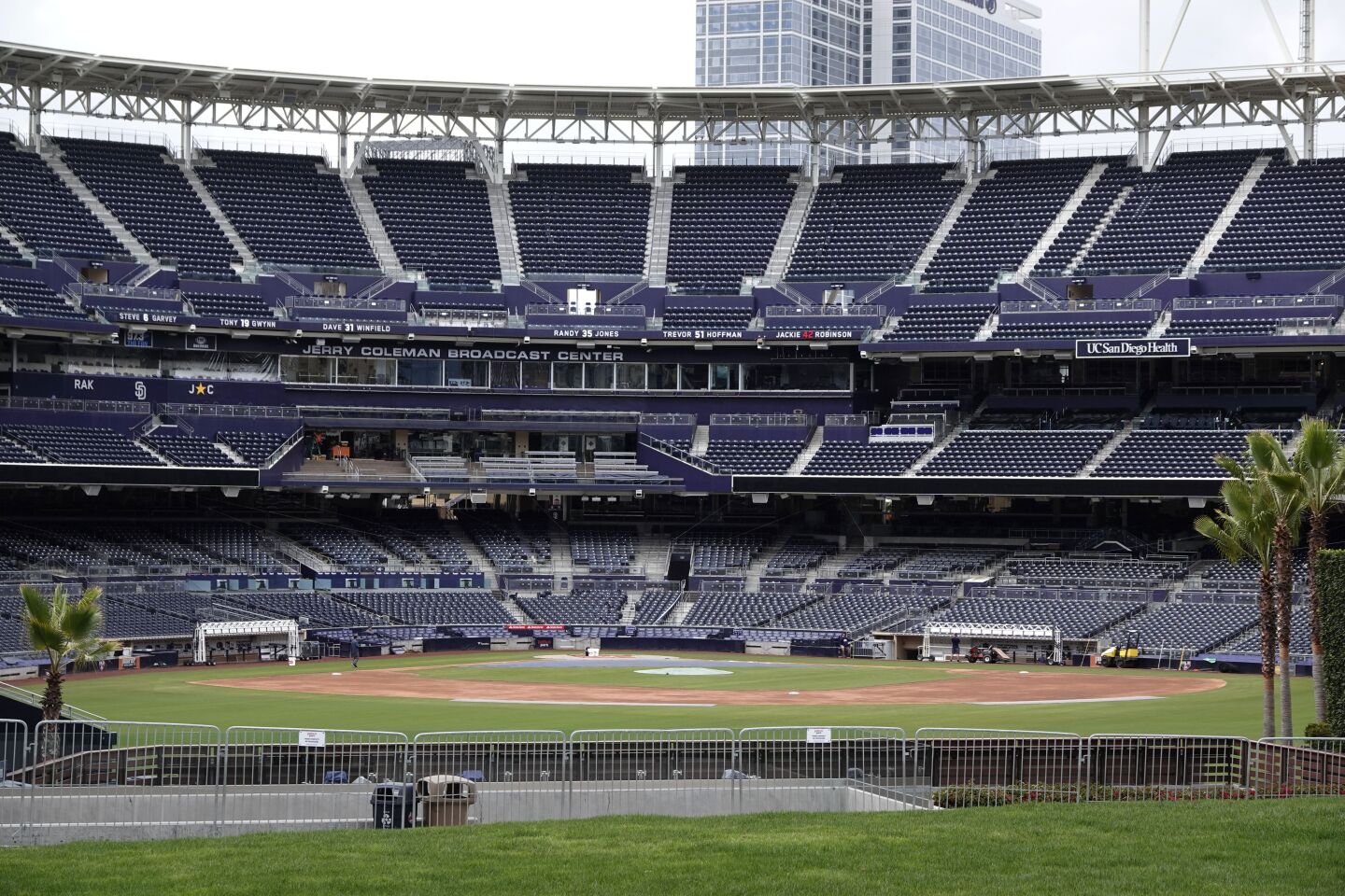 The Padres were supposed to have opening day on Thursday, but has been postponed due to the coronavirus outbreak, shown here on March 23, 2020.