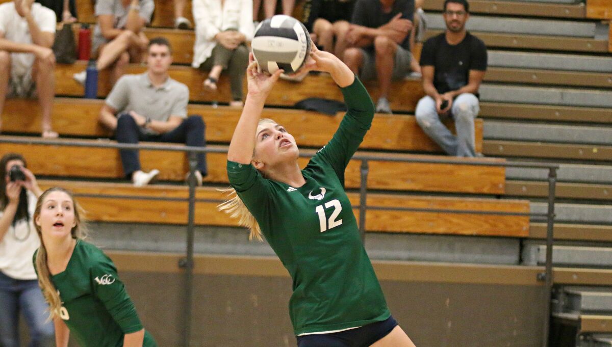 LCC sophomore setter Emily Tulino