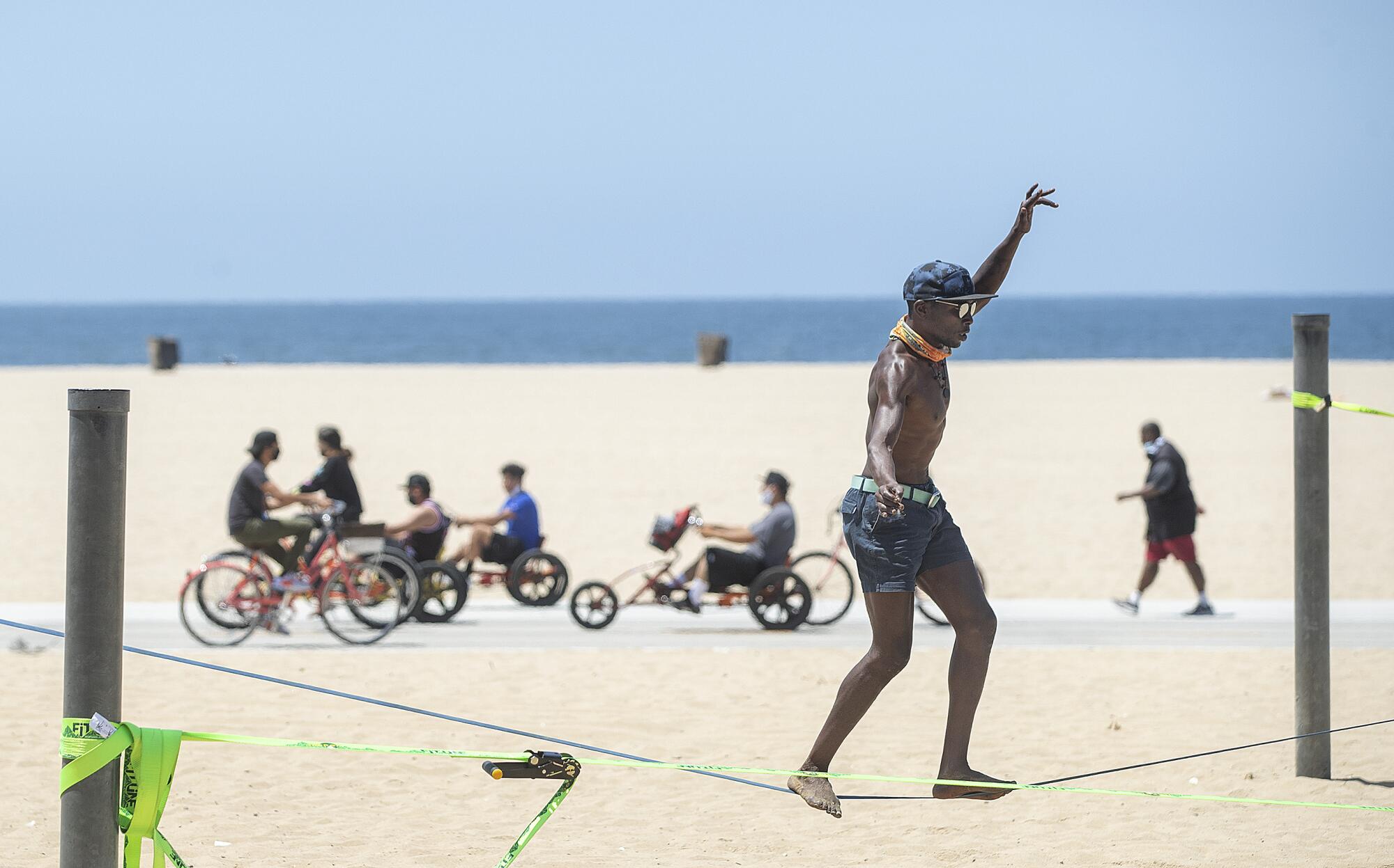 Keeping balance at Santa Monica Beach