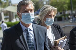 VAN NUYS, CA-APRIL 25, 2022: Rebecca Grossman, co-founder of the Grossman Burn Foundation, arrives at Van Nuys Courthouse for her preliminary hearing. Grossman is charged with murder and other counts stemming from a crash in Westlake Village that left two young brothers dead. (Mel Melcon / Los Angeles Times)