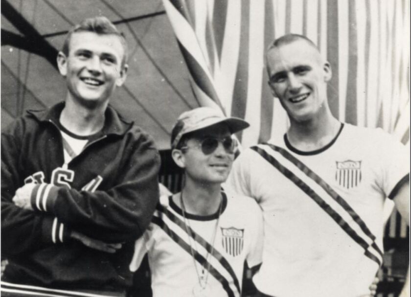 Duvall Hecht,  right, at the 1952 Summer Olympics  in Helsinki.