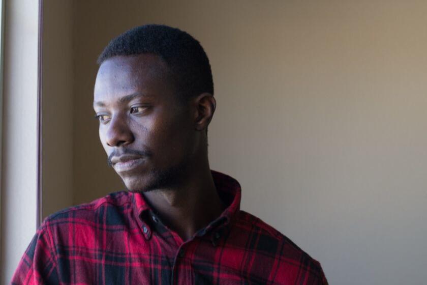 Christian Ilaka, 25, came to the U.S. in February after living for eight years in a refugee camp in Uganda. Ilaka is originally from the Democratic Republic of Congo.