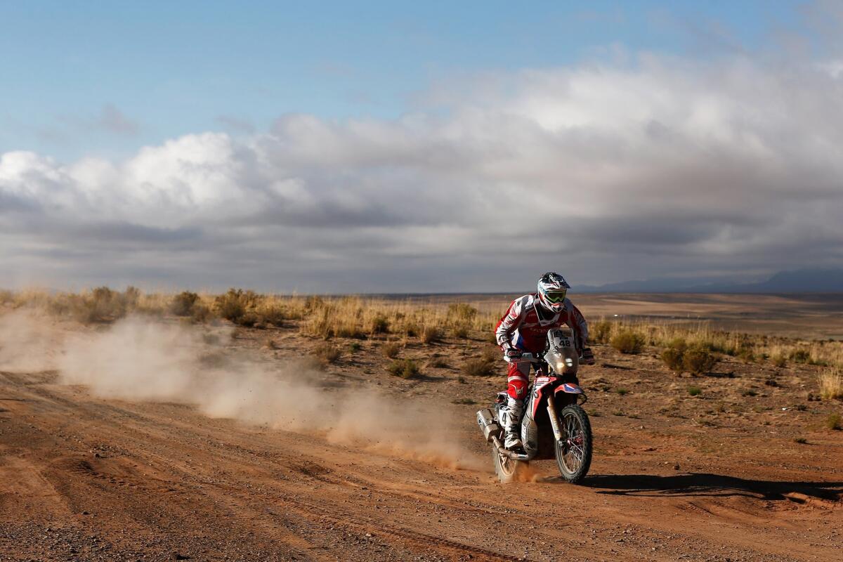 Ricky Brabec competes on Day 5 (Jan. 7) of the Dakar Rally, from Jujuy, Argentina, to Uyuni, Bolivia.