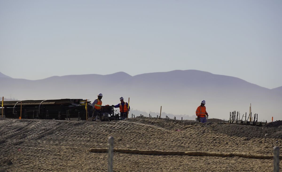 Construction is going on for Otay Mesa East Port of Entry on Feb. 18, 2022 in San Diego