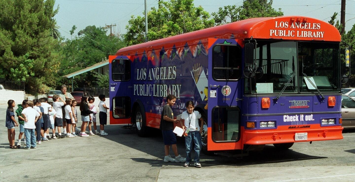 The L.A. Public Library's 1999 bookmobile. It's hard to miss.