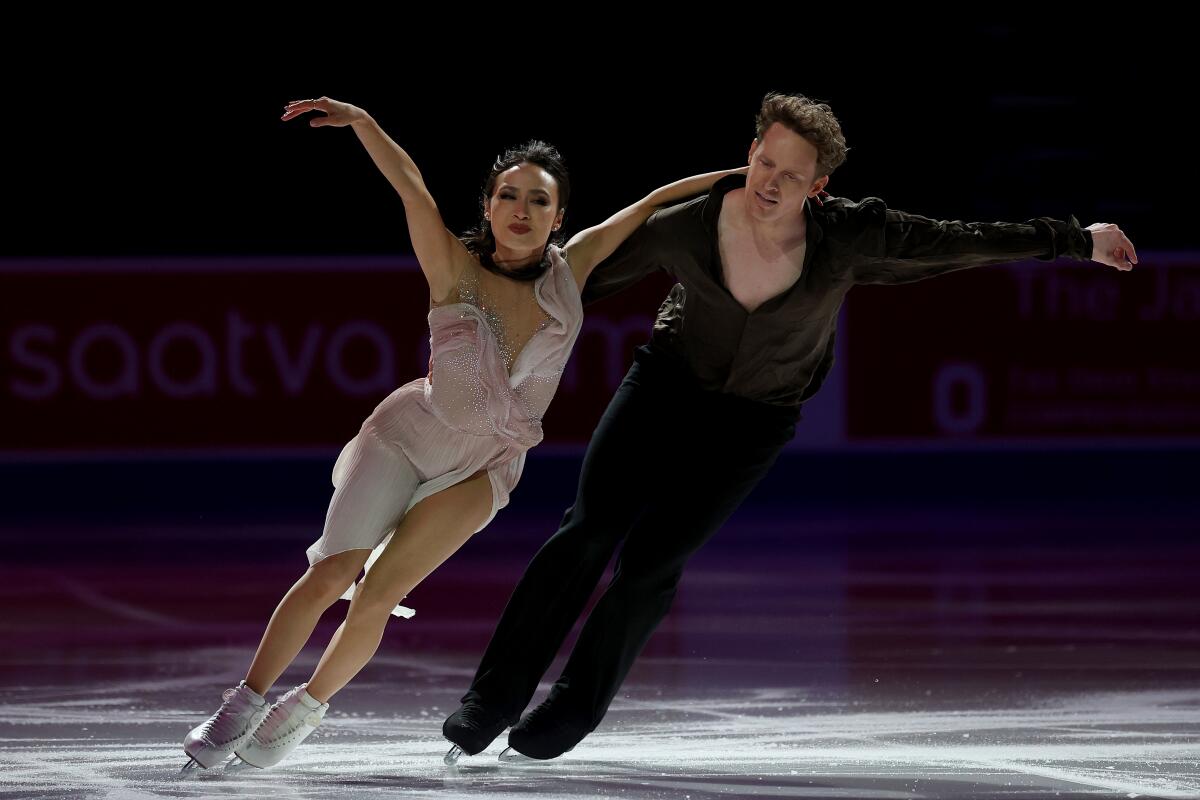 Madison Chock and Evan Bates skate