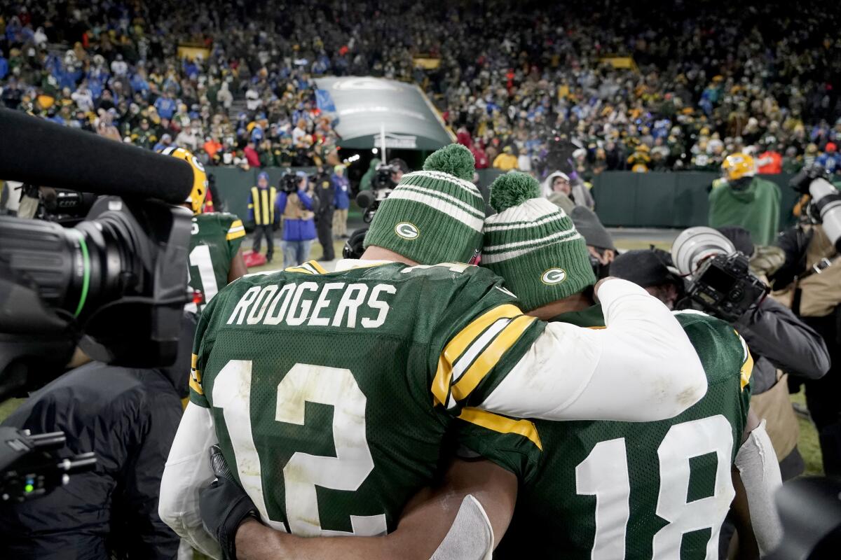 Rodgers' late pick seals loss to Lions, playoffs for Seattle - The San  Diego Union-Tribune