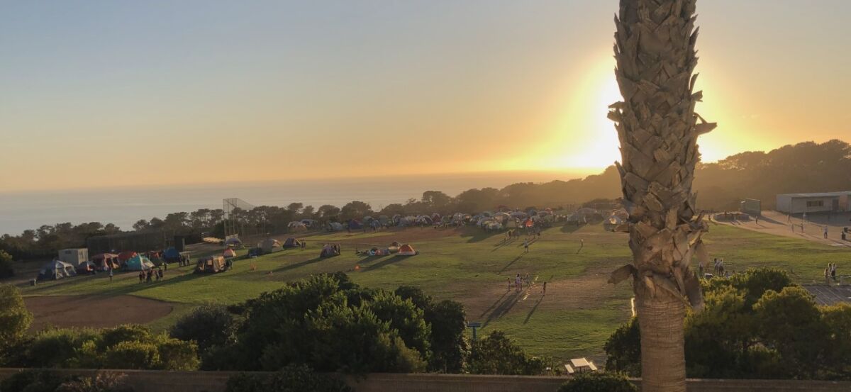 The view of the Del Mar Heights field from Mira Montana during a recent Sage Canyon School campout.