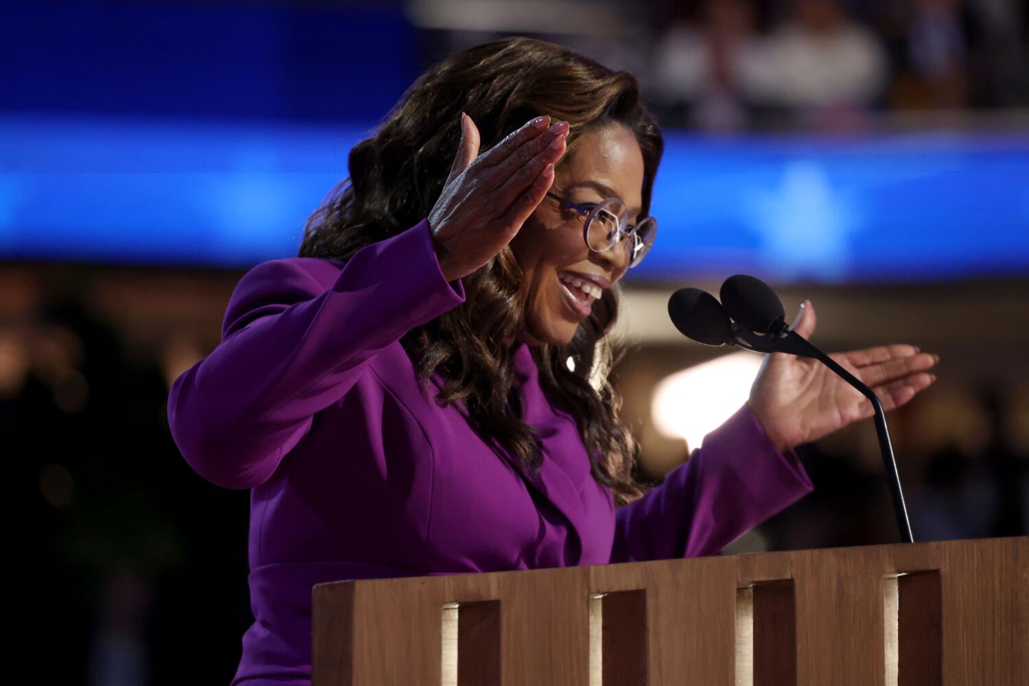 Oprah Winfrey steps up for Kamala Harris at the DNC