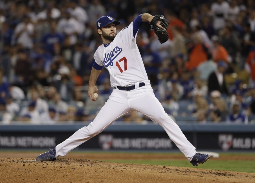 Los Angeles Dodgers' Brandon Morrow pitches.