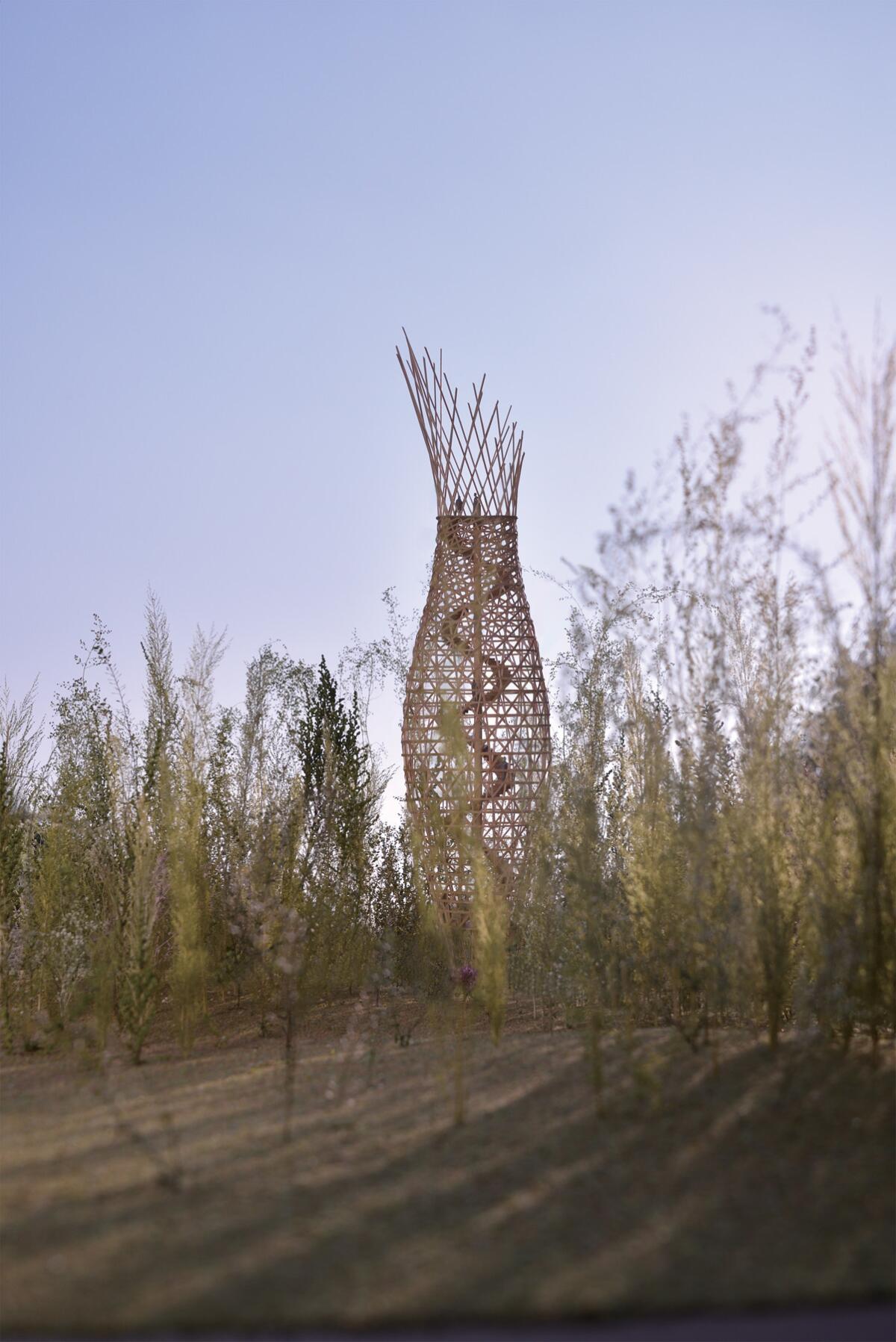 A more current rendering of Jae-Eun Choi's tower design for "Dreaming of Earth."