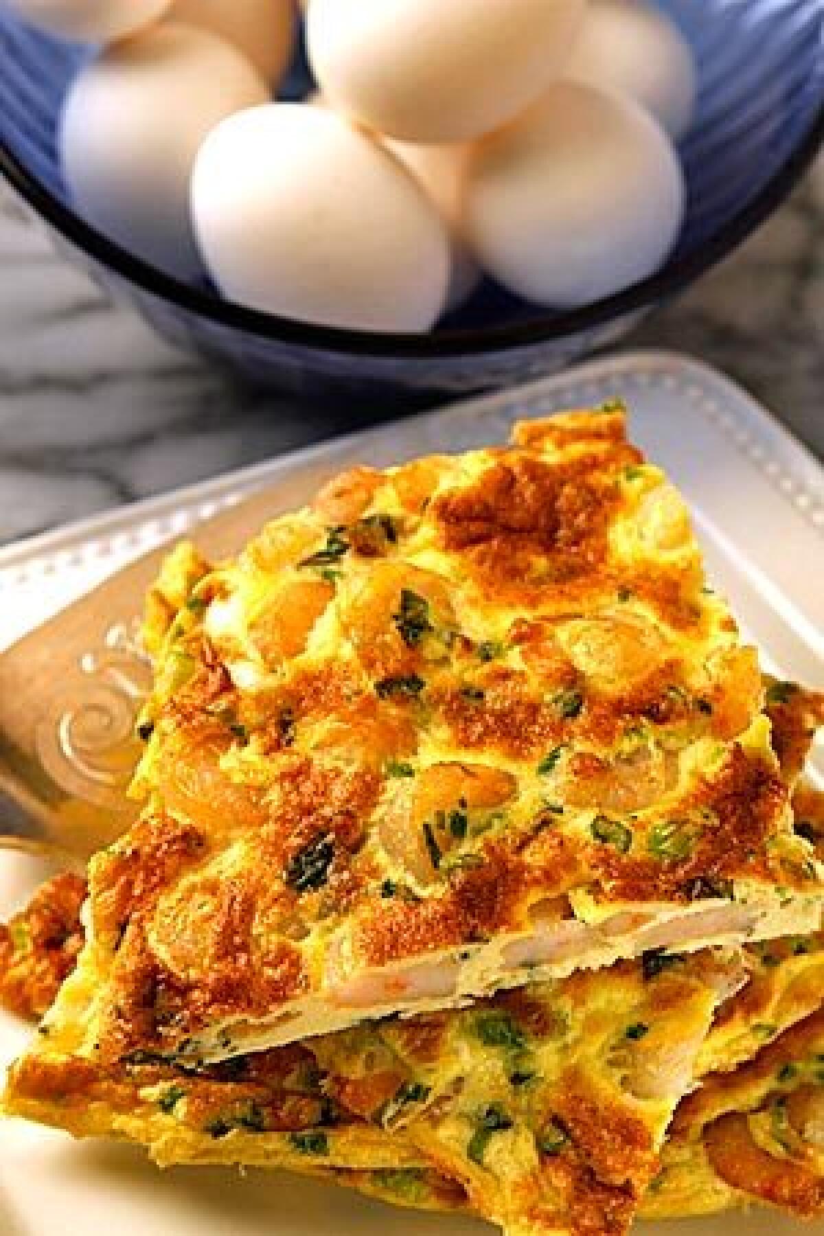 The shrimp and basil frittata is a snap to make and is one of the tastiest variations.