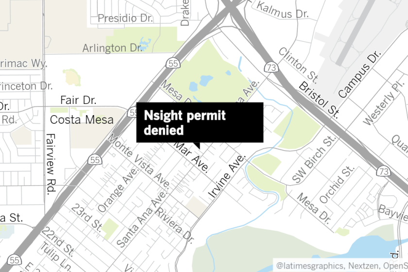 The Costa Mesa Planning Commission denied a permit for the Nsight psychiatric group home at 2641 Santa Ana Ave. because it is too close to other communal housing.