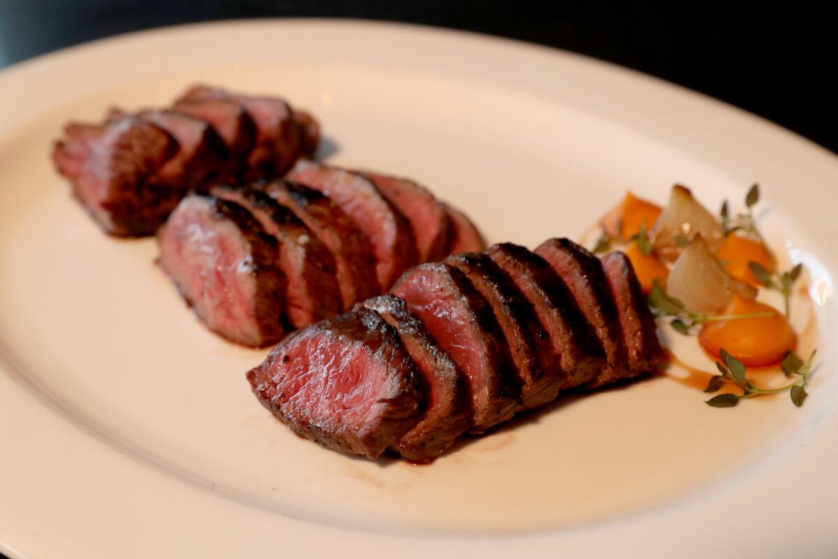 R&R Ranch tenderloin, prime strip loin and Snake River American Wagyu flat iron steaks from The Arthur J.