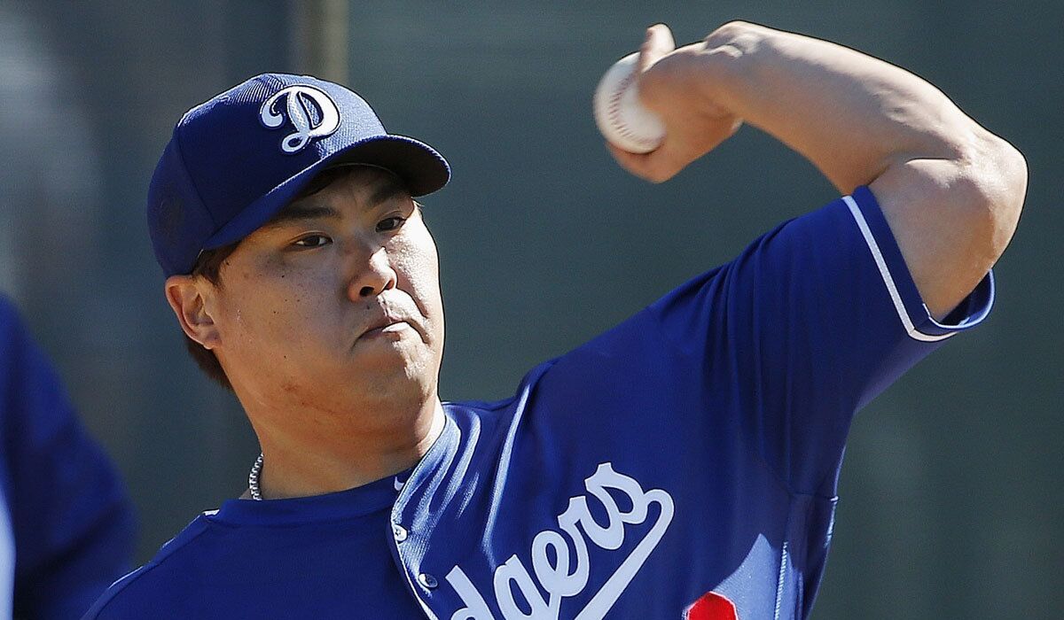 Hyun-Jin Ryu had surgery to remove damaged tissue in his left elbow last year during his setback-laden attempt to return from shoulder surgery.