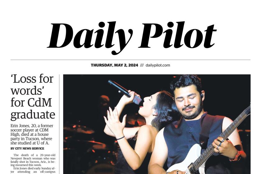 Front page of the Daily Pilot e-newspaper for Thursday, May 2, 2024.