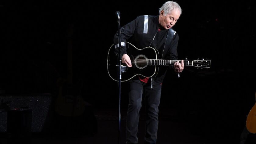 Paul Simon performs during his farewell tour at the Hollywood Bowl in 2018.