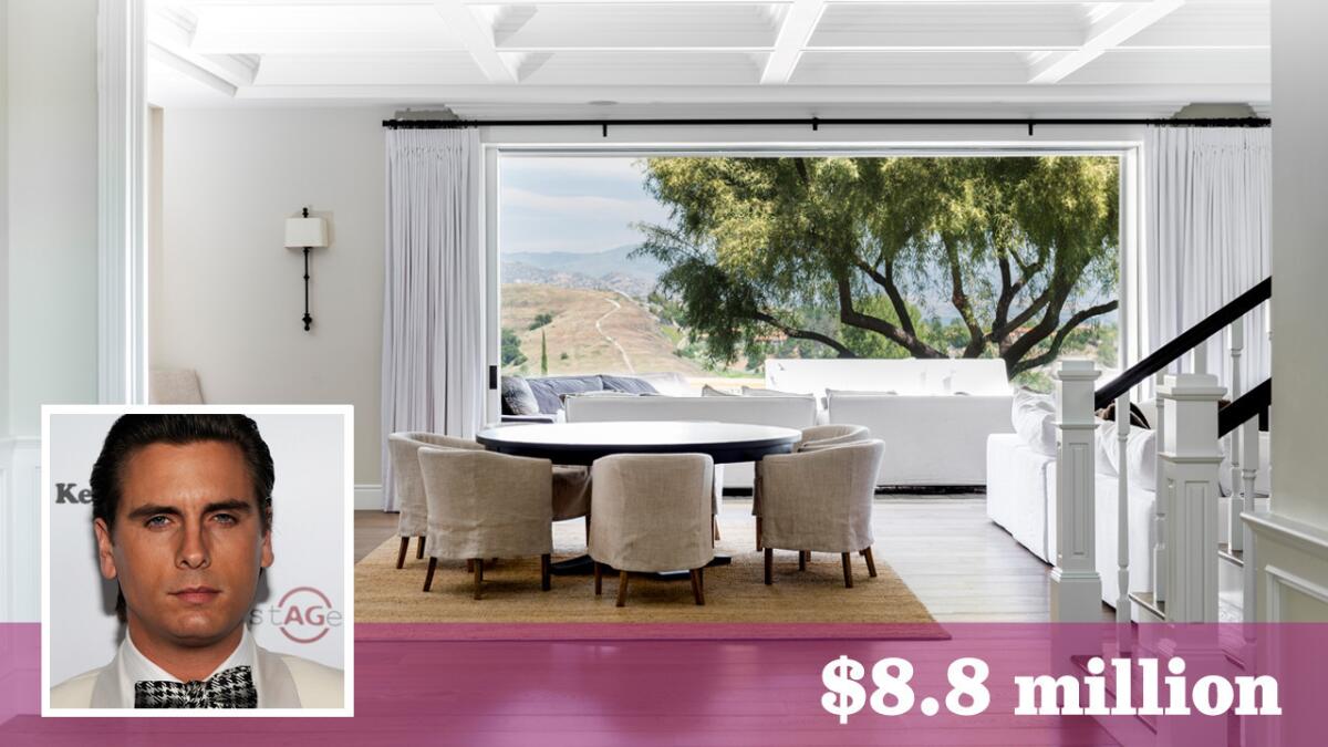 "Keeping Up With the Kardashians" presonality Scott Disick is asking $8.8 million for the Hidden Hills home he bought roughly six months ago.