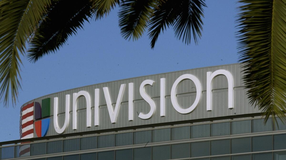 The Los Angeles offices of Spanish-language Univision, which will return its channels to Dish satellite and streaming TV customers after a nine-month carriage fee dispute.